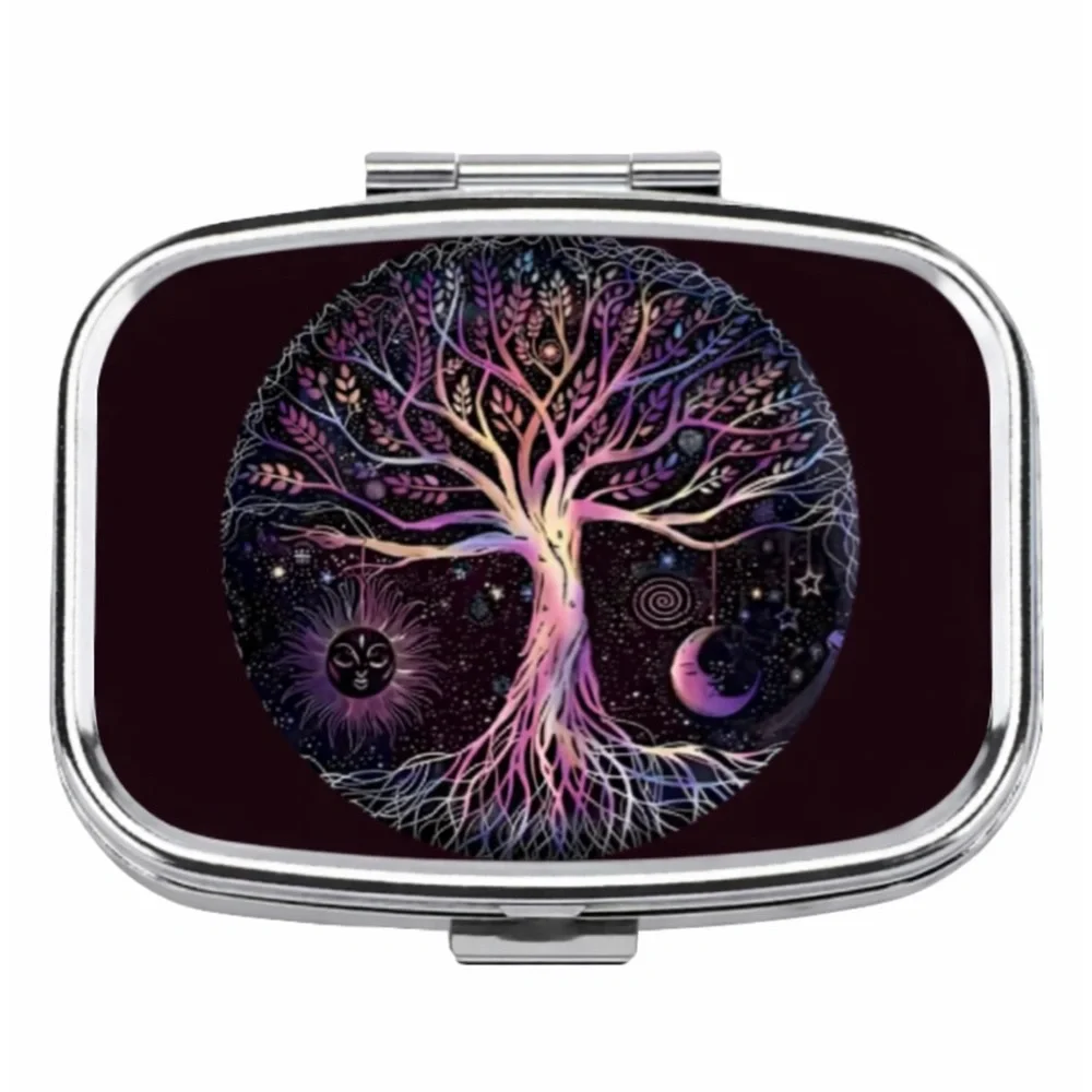 Celestial Tree of Life Pill Box Sun Moon Travel Organizer